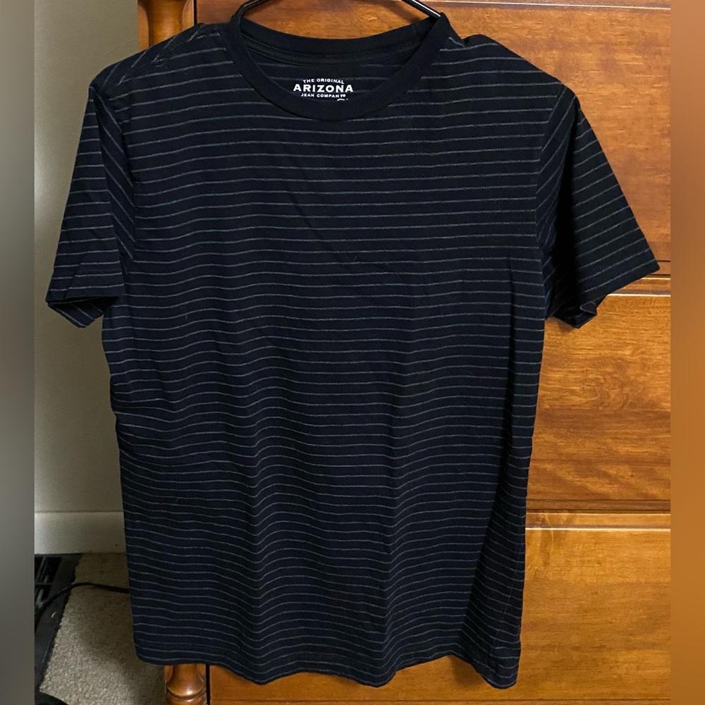 Arizona Jean Company black with grey stripes classic emo Striped Shirt Men’s med